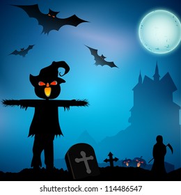 Halloween night background. EPS 10.