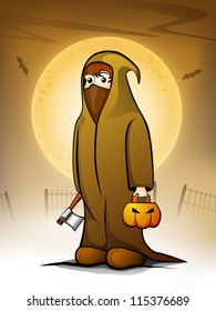 Halloween night background. EPS 10.