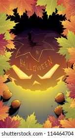 Halloween night background with Jack O  Lantern