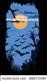 Halloween night background on holiday