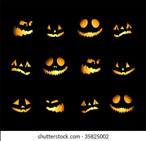 Halloween night background, pumpkins