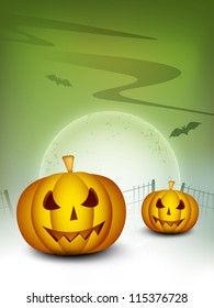 Halloween night background with pumpkins. EPS 10.