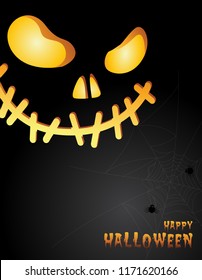 Halloween night background with pumpkin.Vector illustration.