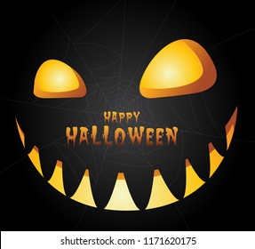 Halloween night background with pumpkin.Vector illustration.