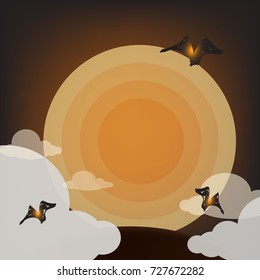 halloween night background under the moonlight,vector design