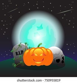 halloween night background vector