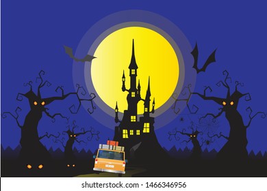   Halloween night background  Vector illustration