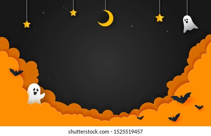 Halloween Night Background Vector Illustration Spooky Stock Vector ...