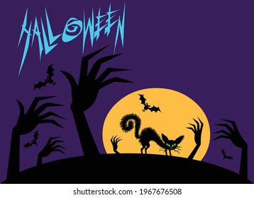 Halloween Night background vector illustration