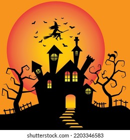 Halloween night background. vector illustration.
