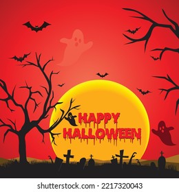 Halloween night background, Halloween vector illustration