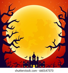 Halloween night background vector illustration