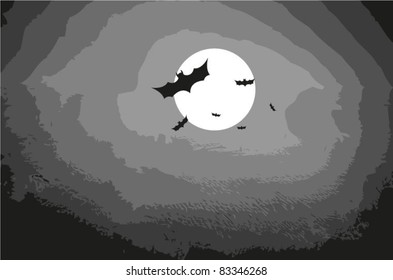 Halloween night background, vector illustration