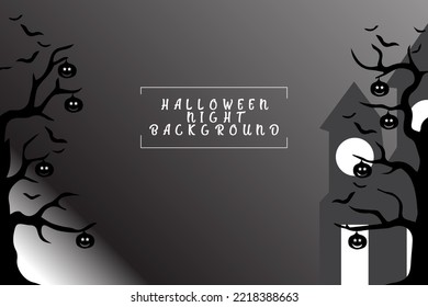 HALLOWEEN NIGHT BACKGROUND. VECTOR TEMPLATES