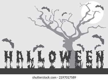 Halloween night background.Flyer or invitation template for Halloween party. Vector illustration.