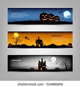 Halloween night banners template