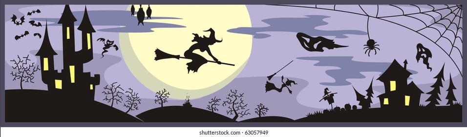 Halloween night. Beautiful vector illustration for Halloween holiday