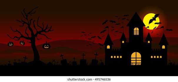  Halloween night , card design,vector illustration