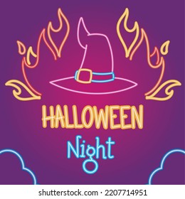 halloween night cartel on neon style