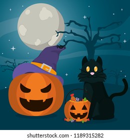 Halloween night cartoon