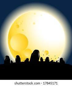 halloween night - cemetery