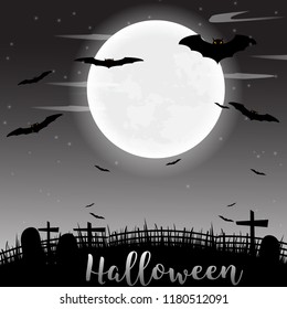 Halloween Night Concept Vector, illustration.