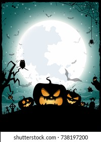 Halloween Night Concept Vector Poster