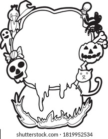 Halloween night With a cute ghost There was a poison pot with smoke as a message board.