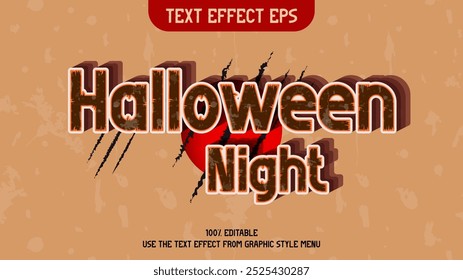 Halloween Night Editable Text Effect. Halloween Text Effect