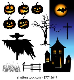 Halloween night, elements for your design