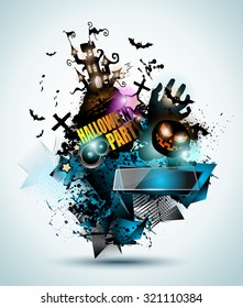 Halloween Night Event Flyer Party template with Space for text. Ideal For Horror themed parties, Clubs Posters, Music events and Discotheque flyers.