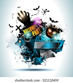 Halloween Night Event Flyer Party template with Space for text. Ideal For Horror themed parties, Clubs Posters, Music events and Discotheque flyers.