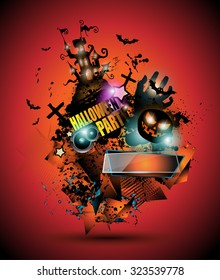 Halloween Night Event Flyer Party template with Space for text. Ideal For Horror themed parties, Clubs Posters, Music events and Discotheque flyers.