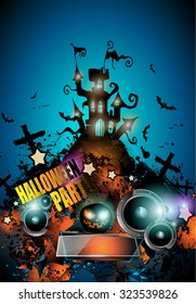 Halloween Night Event Flyer Party template with Space for text. Ideal For Horror themed parties, Clubs Posters, Music events and Discotheque flyers.