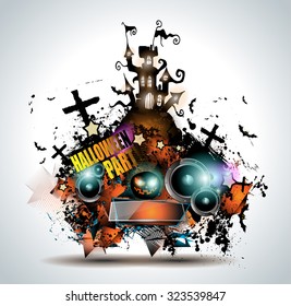 Halloween Night Event Flyer Party template with Space for text. Ideal For Horror themed parties, Clubs Posters, Music events and Discotheque flyers.