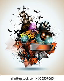 Halloween Night Event Flyer Party template with Space for text. Ideal For Horror themed parties, Clubs Posters, Music events and Discotheque flyers.