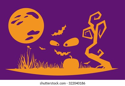 Halloween night flat style