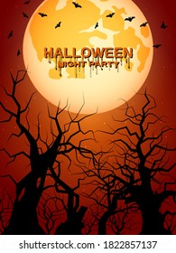 Halloween night flyer, booklet,  poster, invitation card vector design template