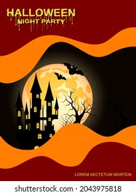 Halloween night flyer, booklet,  poster, invitation card vector design template