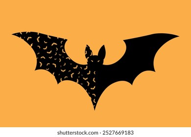 Vector de murciélago volador de la noche de Halloween con diseño espeluznante de murciélagos en miniatura.