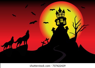 Halloween night and full Moon