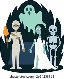 Dia das Bruxas, Dia das Bruxas Noite Fantasma Mummy Skeleton