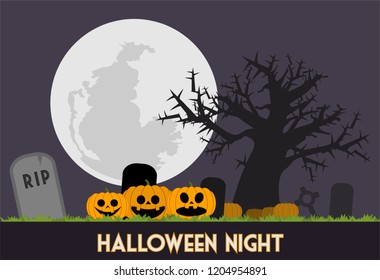 Halloween night at the graveyard