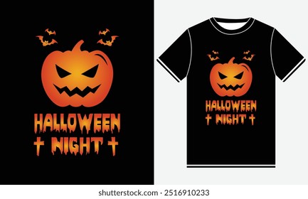 Halloween night happy Halloween typography t shirt design 