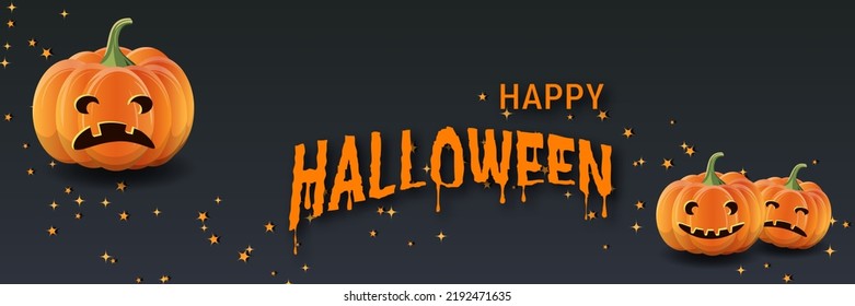 Plantilla de diseño vectorial de banner horizontal de la noche de Halloween