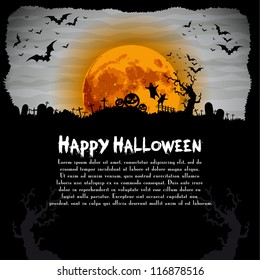 Halloween night illustration - background with place for text