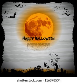 Halloween night illustration - background with place for text