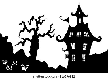 Halloween night illustration in editable vector format