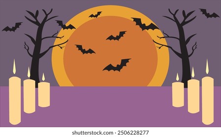 halloween night image. vector illustration.