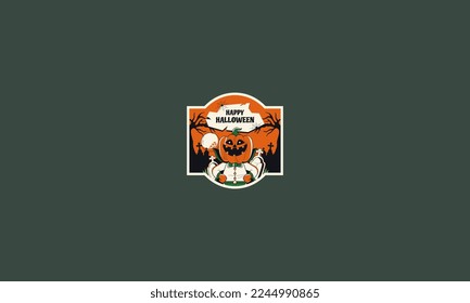 diseño de ilustración vectorial de etiqueta nocturna de halloween